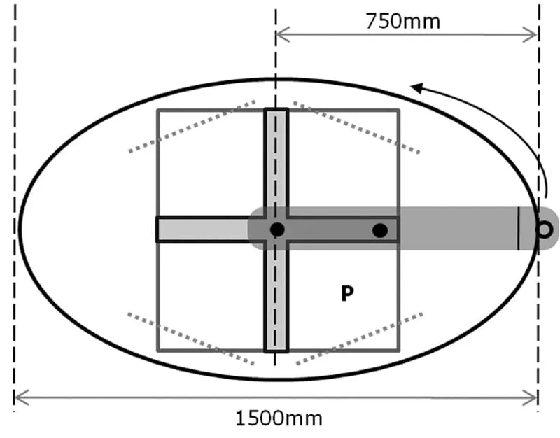fresadora: Dividir comprimento da elipse a meio
