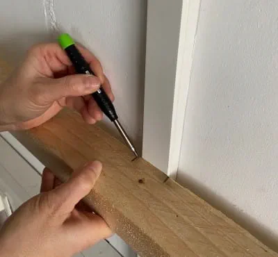 Marcação da posição da ranhura