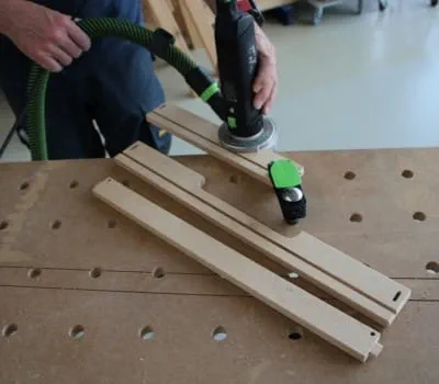 Chanfrar as peças da gaveta